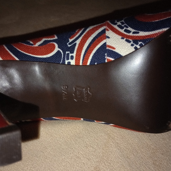 Tory Burch Red, White, and Blue Platform Heels Women's 9.5 - Picture 10 of 10